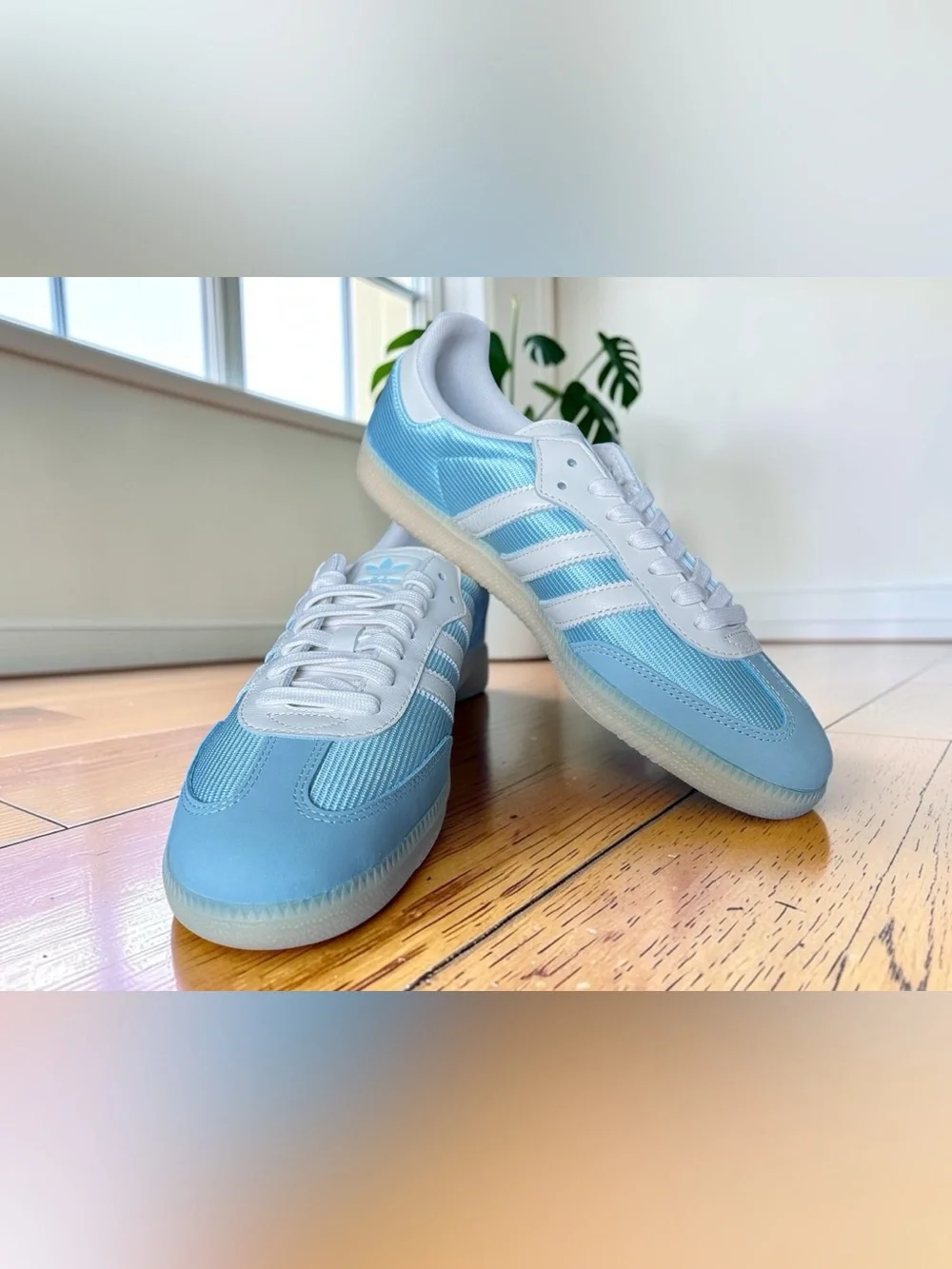 adidas OG Samba NEW Icey Blue /Chalk White Size 8 Men/ 9 Women